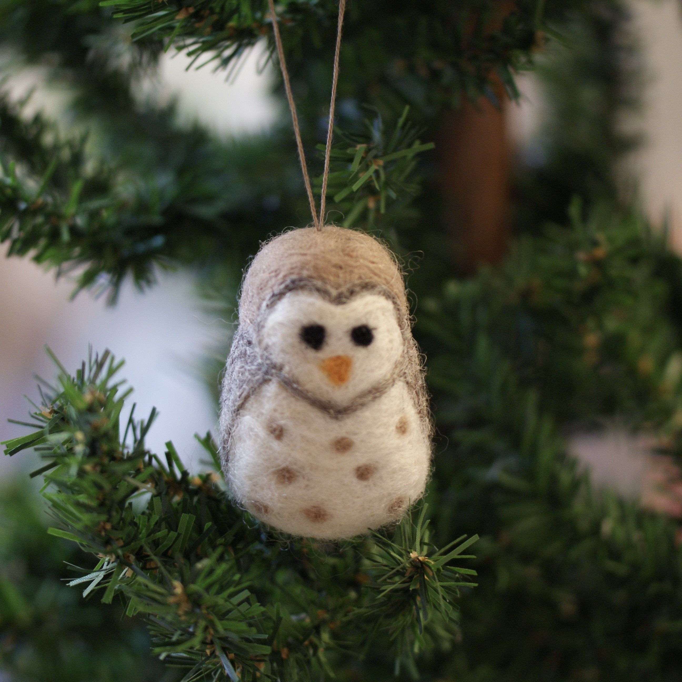 Felted Wool Birds, Guatemala Christmas Zinnia Folk Arts Owl  