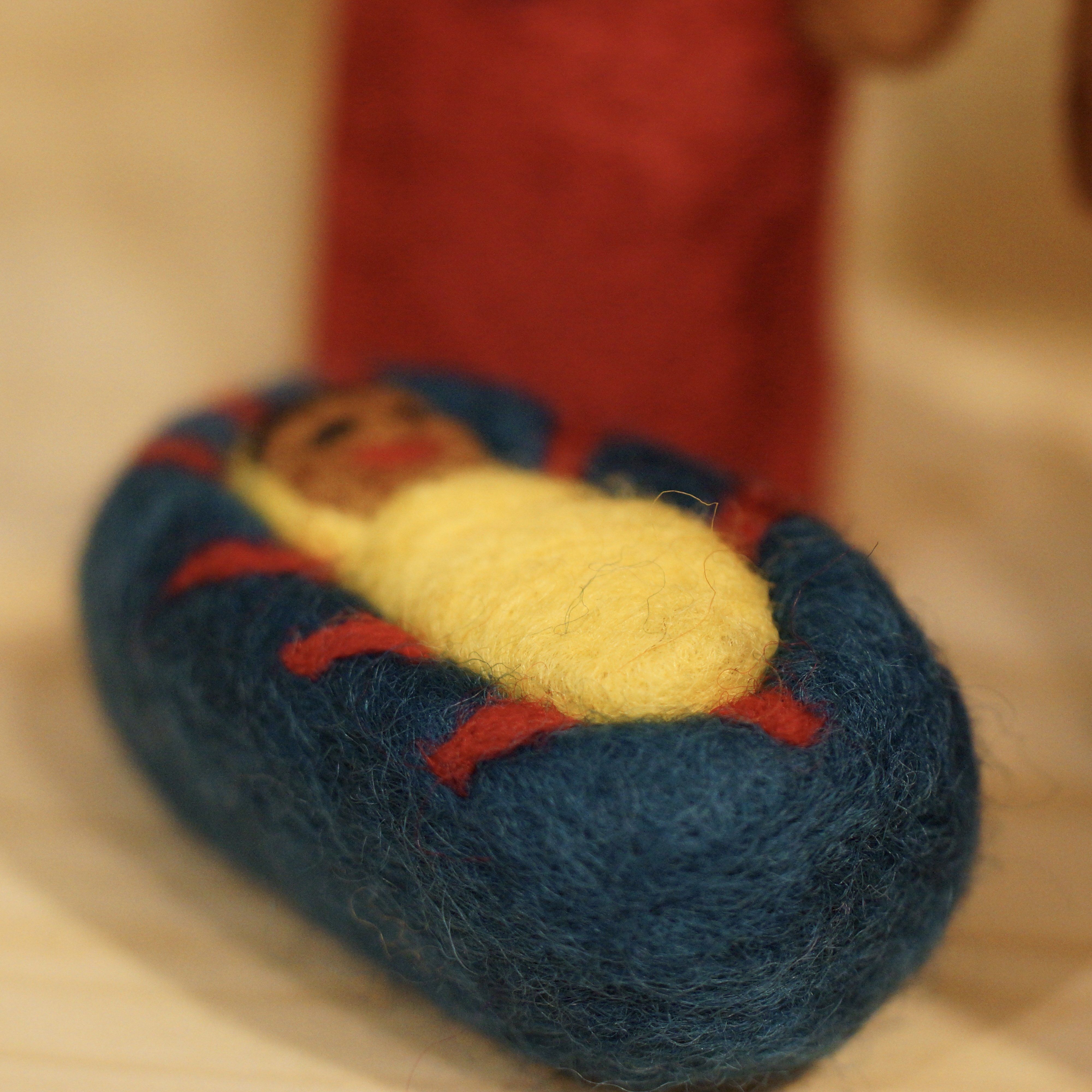 Felted Wool Guatemalan Nativity Set, 4 Pieces Christmas Zinnia Folk Arts   