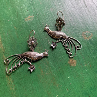 Filagree Bird Sterling Silver Earring Jewelry Zinnia Folk Arts   