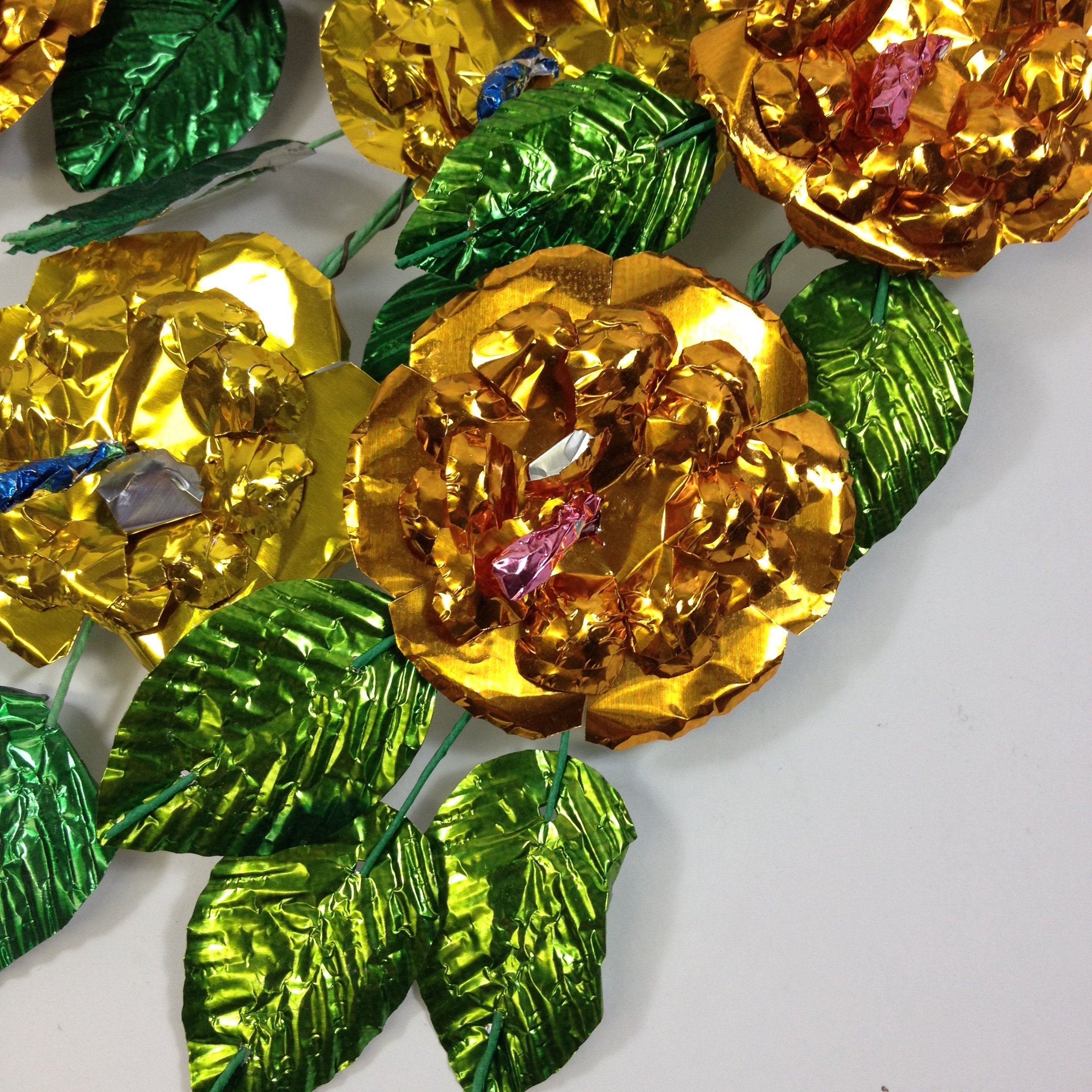 Foil Flower Sprays Fiesta Zinnia Folk Arts   