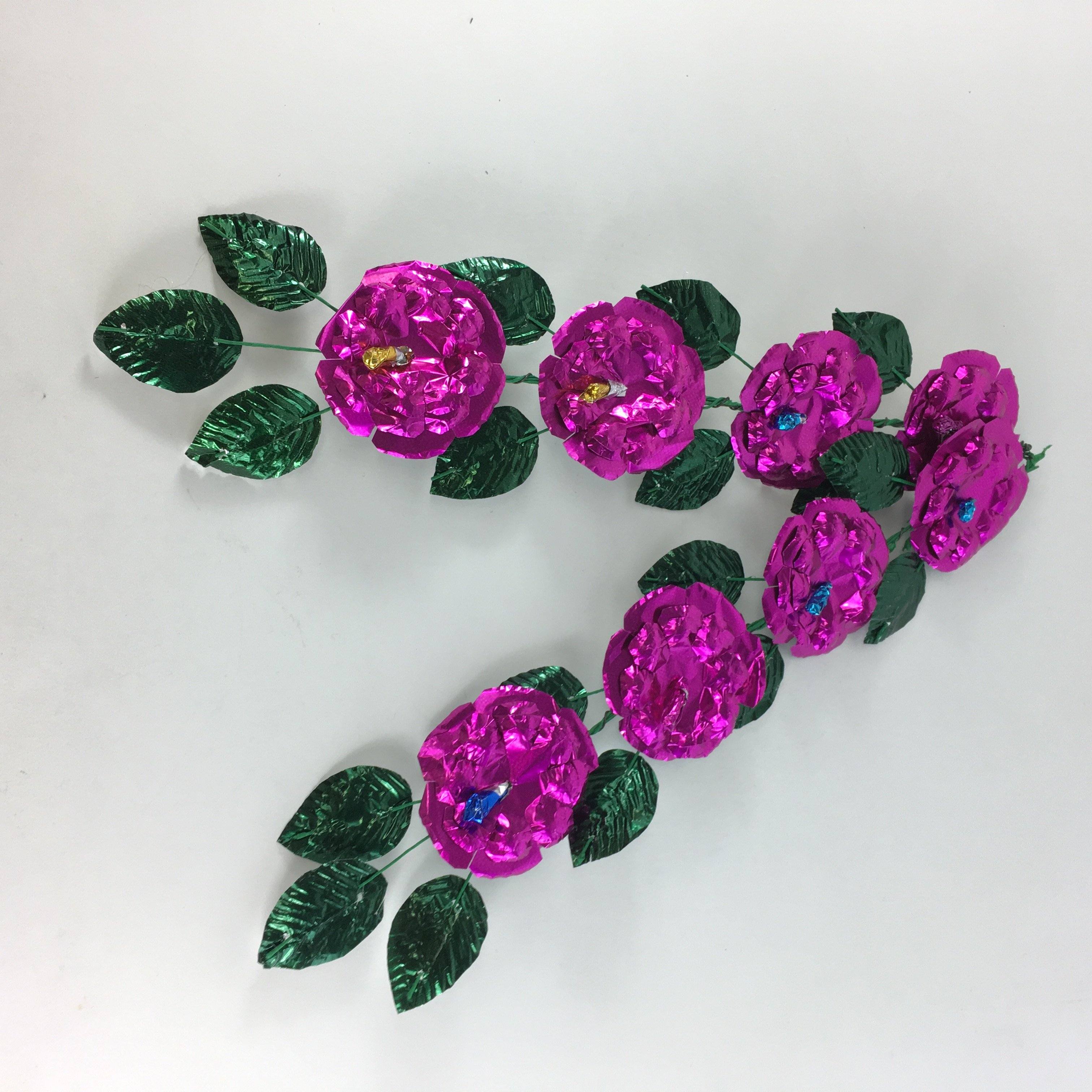 Foil Flower Sprays Fiesta Zinnia Folk Arts Fuschia  