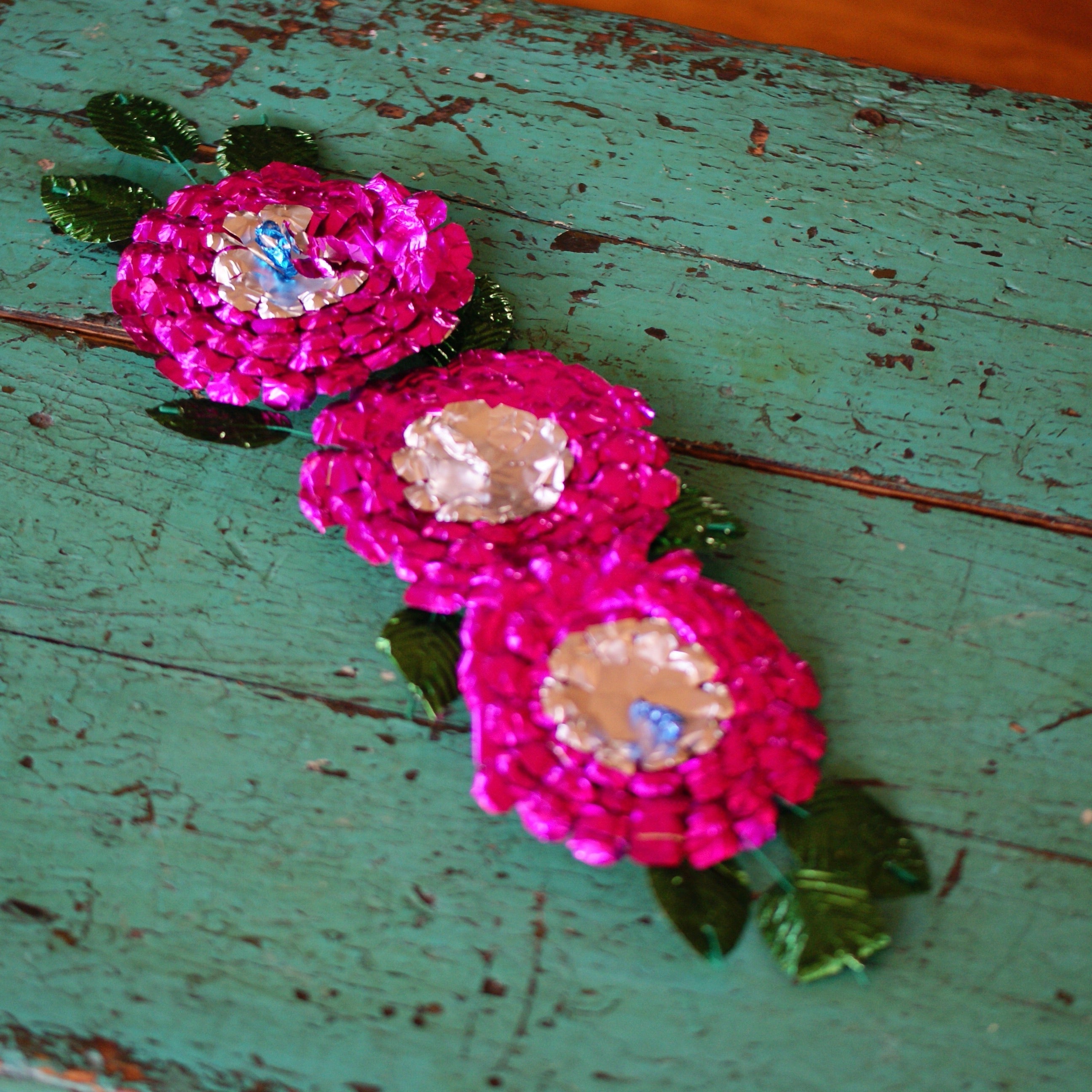 Foil Flower Sprays Fiesta Zinnia Folk Arts Pink--large  