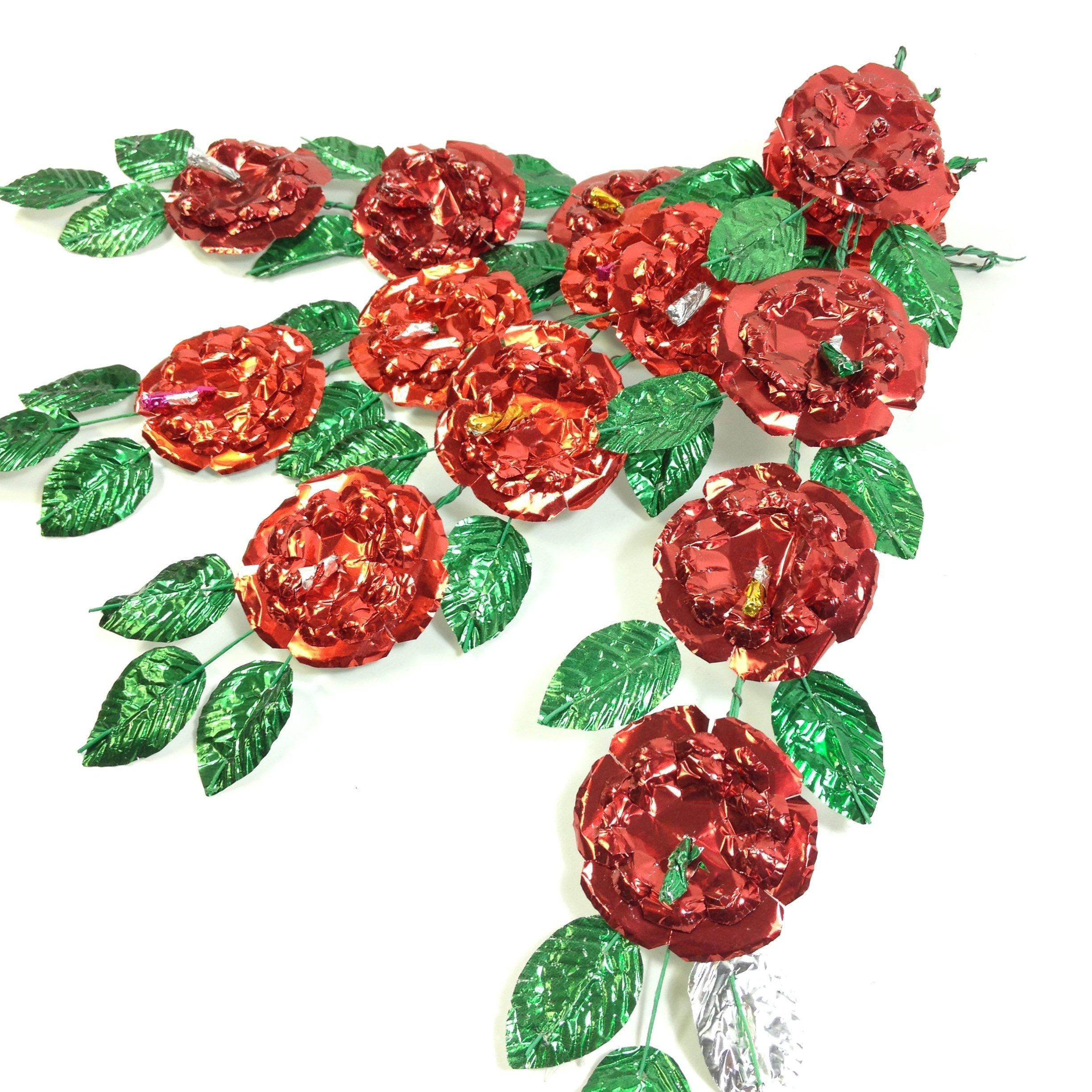 Foil Flower Sprays Fiesta Zinnia Folk Arts Red  