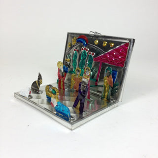 Fold-Up Painted Mexican Tin Nativity Box, Small Christmas Zinnia Folk Arts   