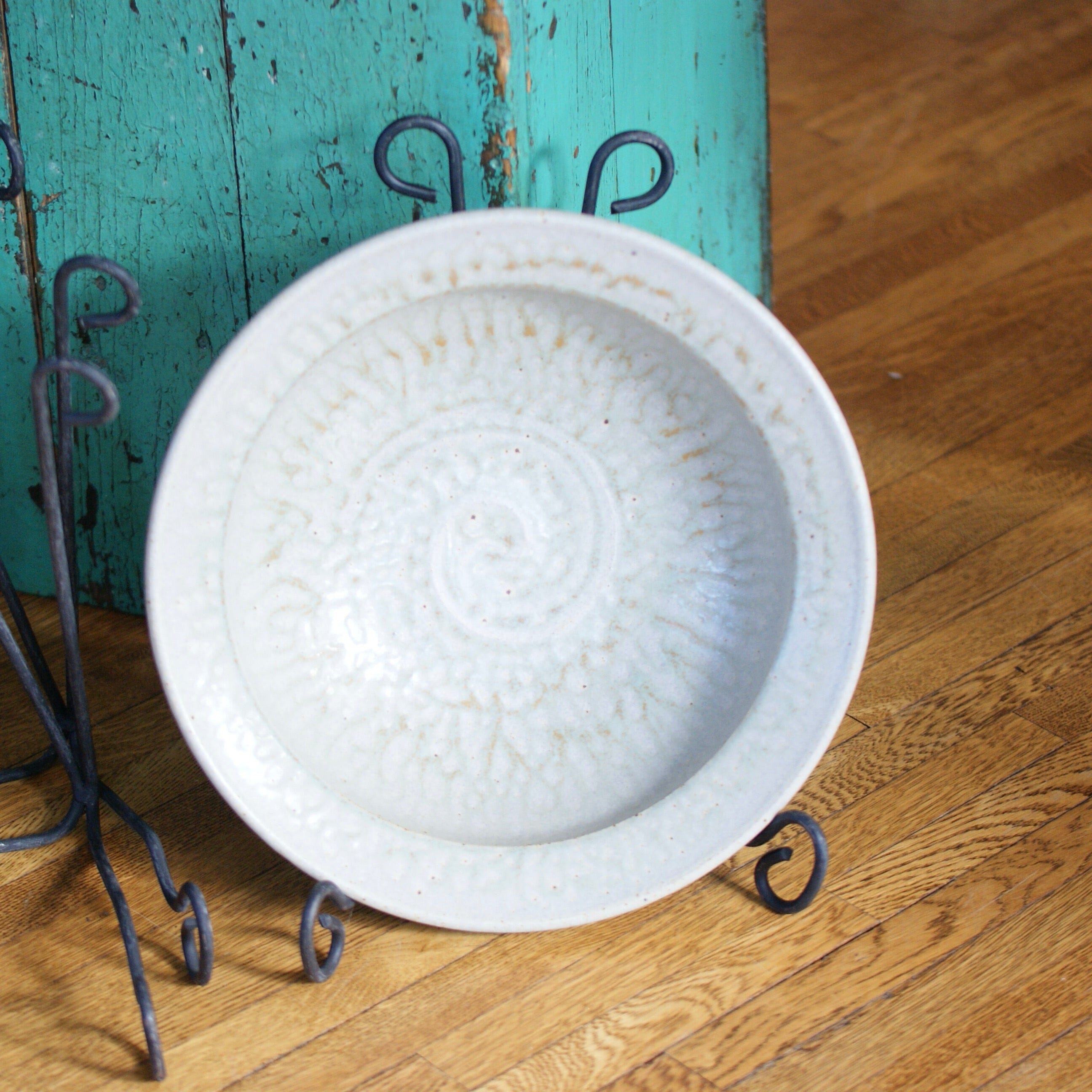 Forged Iron Plate or Bowl Holders  Zinnia Folk Arts   