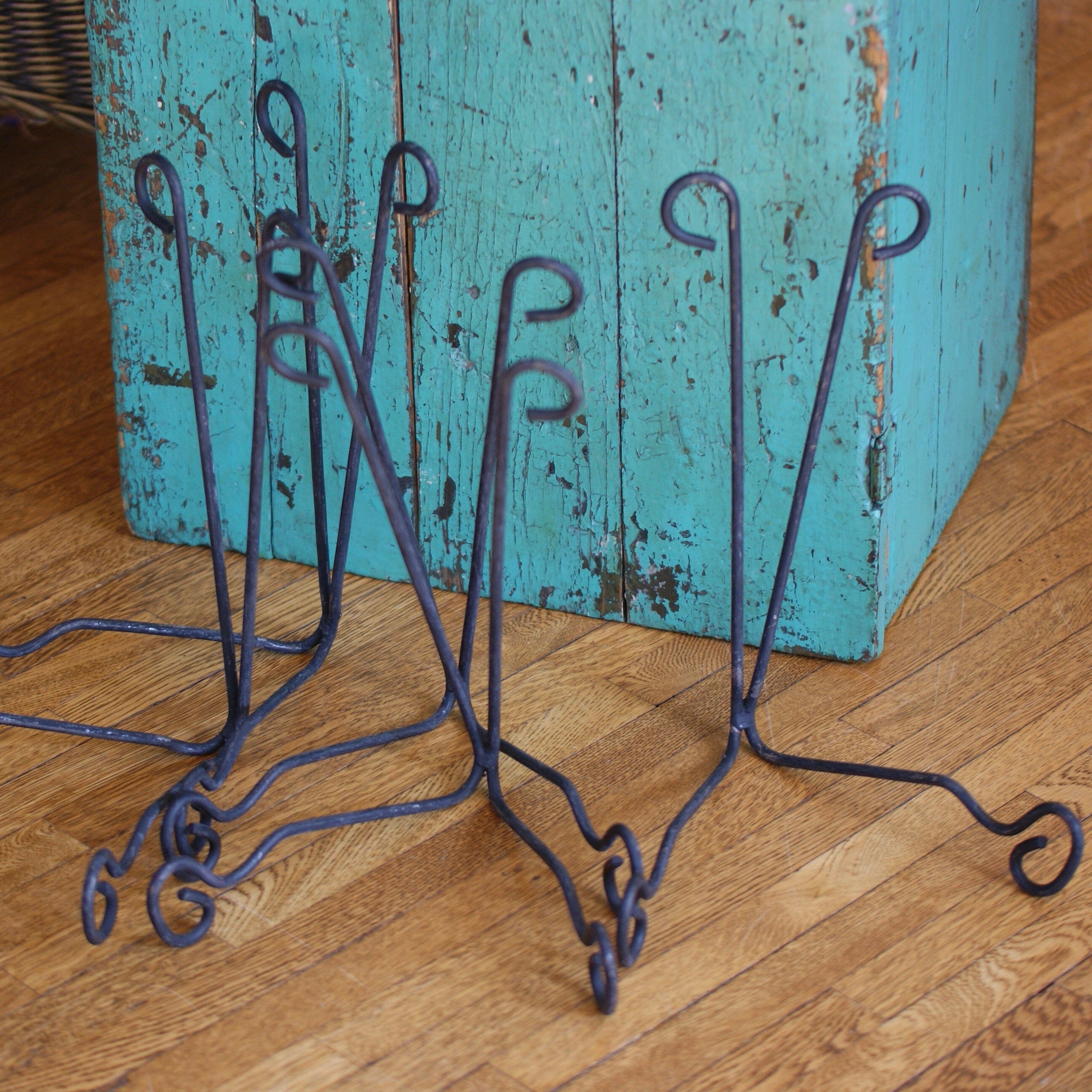 Forged Iron Plate or Bowl Holders  Zinnia Folk Arts Large  