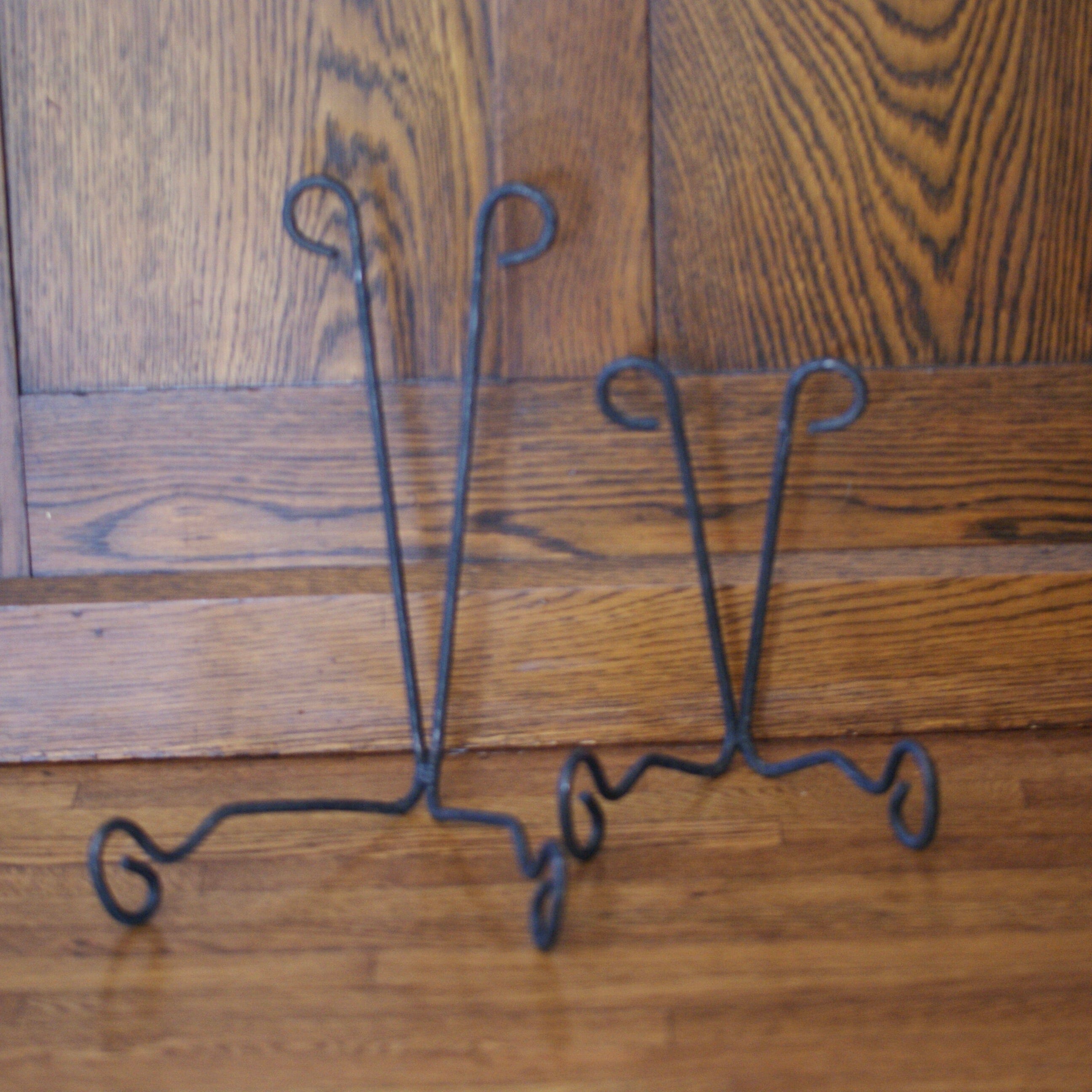 Forged Iron Plate or Bowl Holders  Zinnia Folk Arts Small  