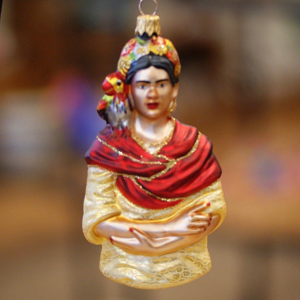 Frida Kahlo Blown Glass Ornament Frida Zinnia Folk Arts   