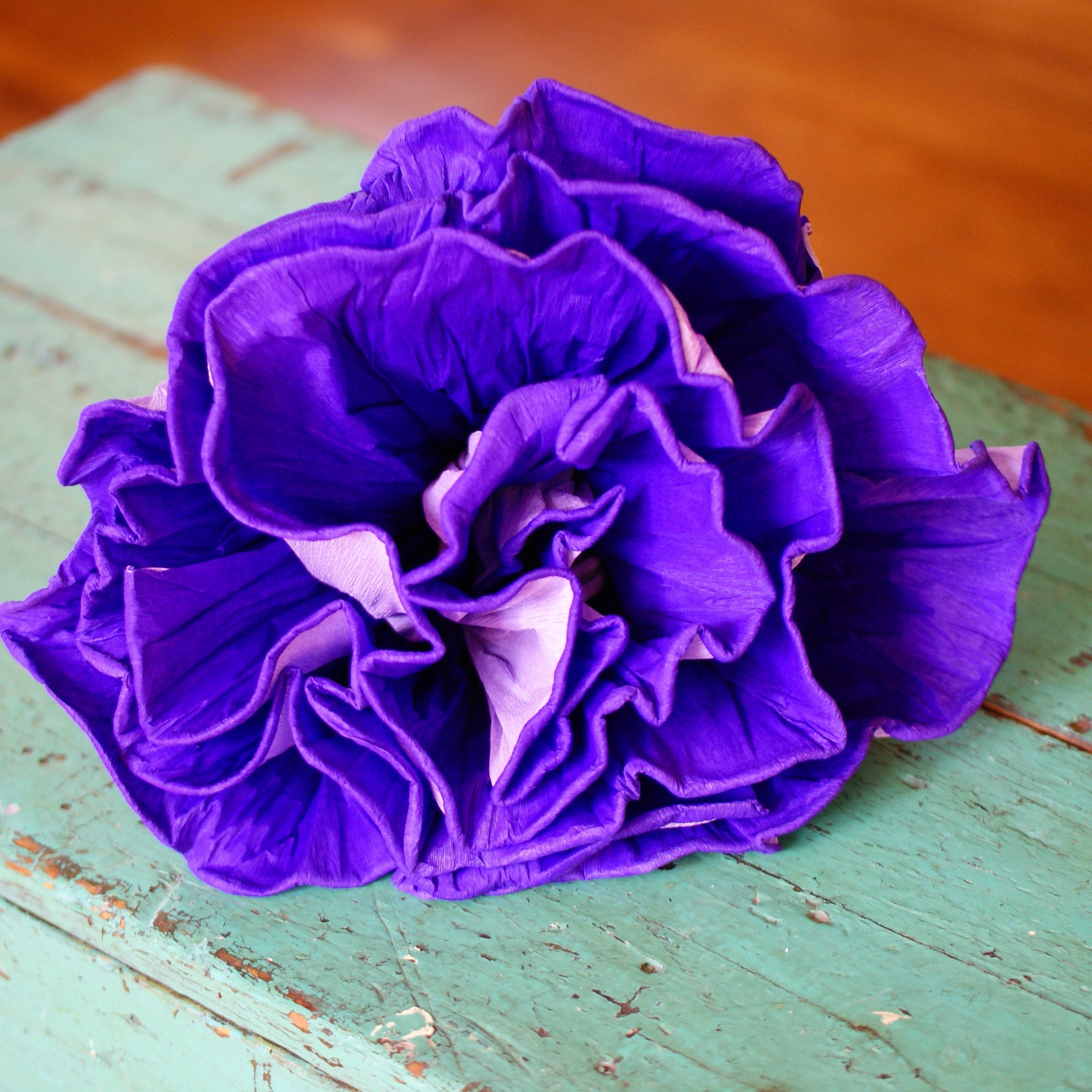 Giant Mexican Paper Flowers Fiesta Zinnia Folk Arts Dark Purple  