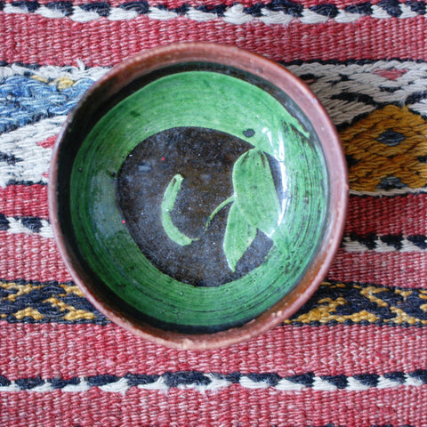 Green on Black Small Bowls from Michoacán Ceramics Zinnia Folk Arts   