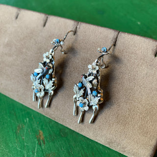 Guanajuato Silver Baroque Earrings with 3 Dangles, Large Jewelry Moosepablos   