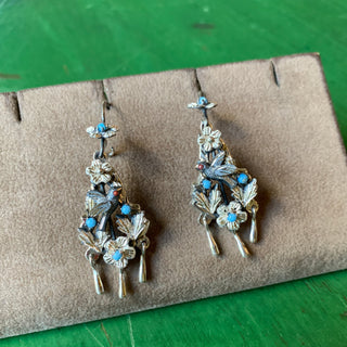 Guanajuato Silver Baroque Earrings with 3 Dangles, Large Jewelry Moosepablos   