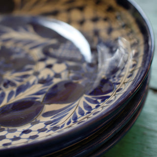 7" Handmade Blue & White Dessert Plates, Ready to Ship Ceramics Zinnia Folk Arts   