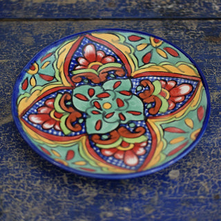 7" Handmade Dessert Plates, Round, Ready to Ship Ceramics Zinnia Folk Arts Verde  