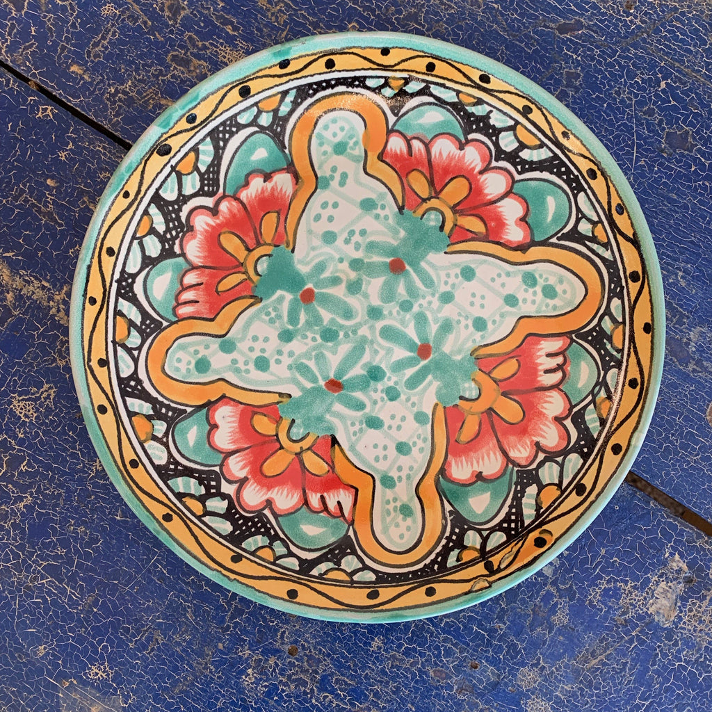 10" Handmade Dinner Plates, Ready to Ship Ceramics Zinnia Folk Arts Mint  