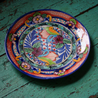 10" Handmade Dinner Plates, Ready to Ship Ceramics Zinnia Folk Arts Red Circus  