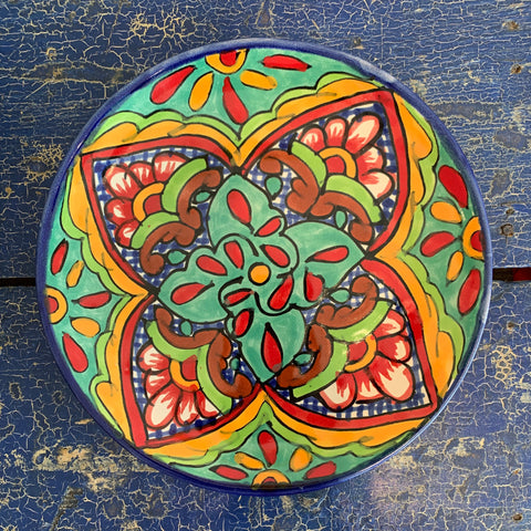 10" Handmade Dinner Plates, Ready to Ship Ceramics Zinnia Folk Arts Verde  