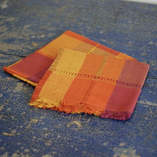 Handwoven Cotton Napkins, Plaids and Stripes Textile Zinnia Folk Arts Leslie  