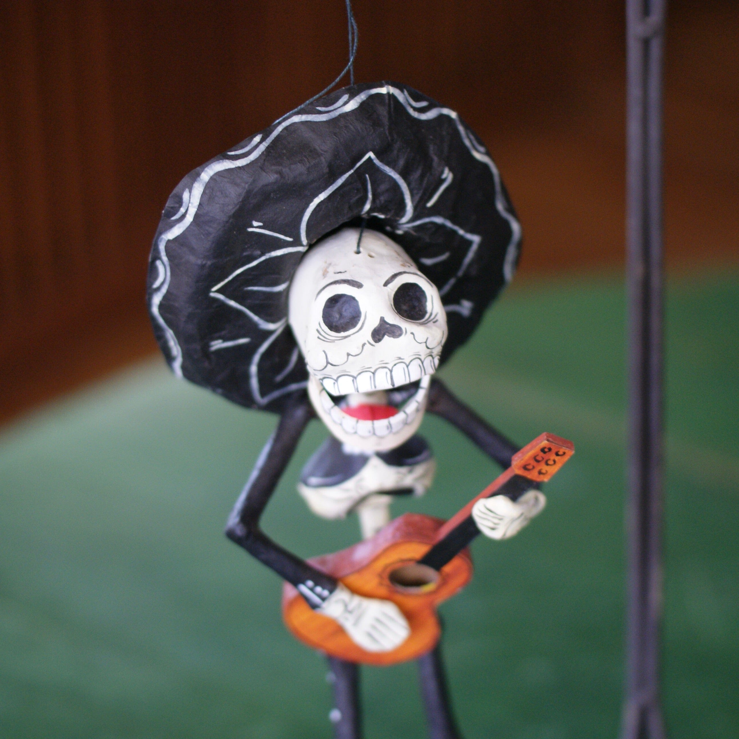 Hanging Paper Mache Mariachi Skeletons  Zinnia Folk Arts   