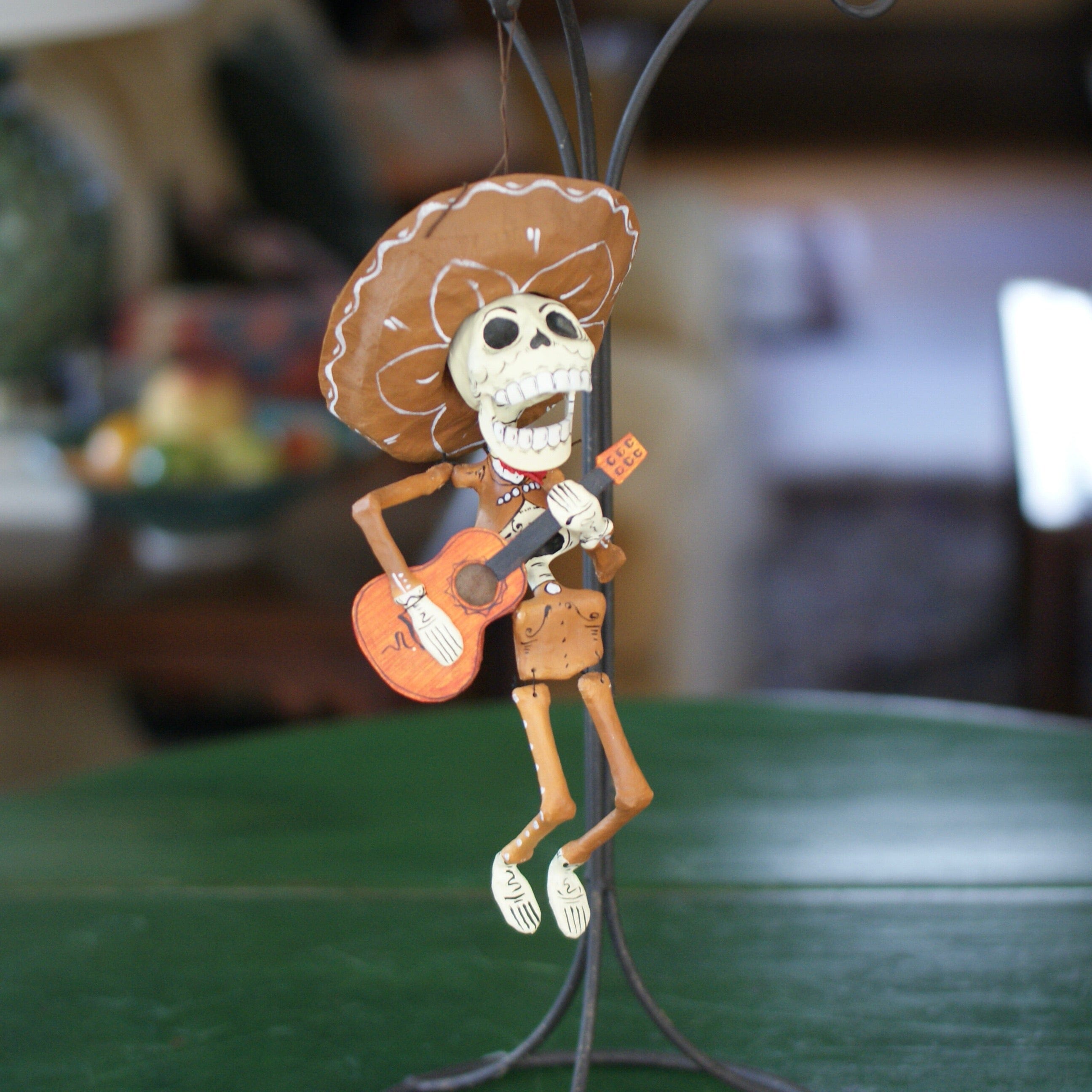 Hanging Paper Mache Mariachi Skeletons  Zinnia Folk Arts   