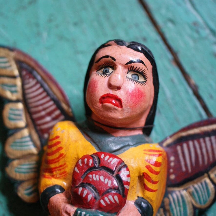 Hanging Wooden Wall Angel – Zinnia Folk Arts