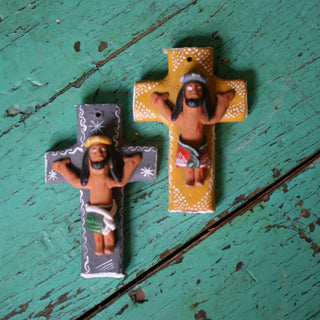 Jesus on the Cross, Ocumicho Guadalupe Zinnia Folk Arts   