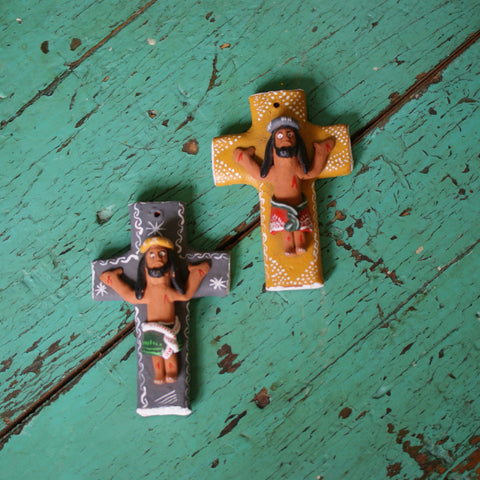 Jesus on the Cross, Ocumicho Guadalupe Zinnia Folk Arts   