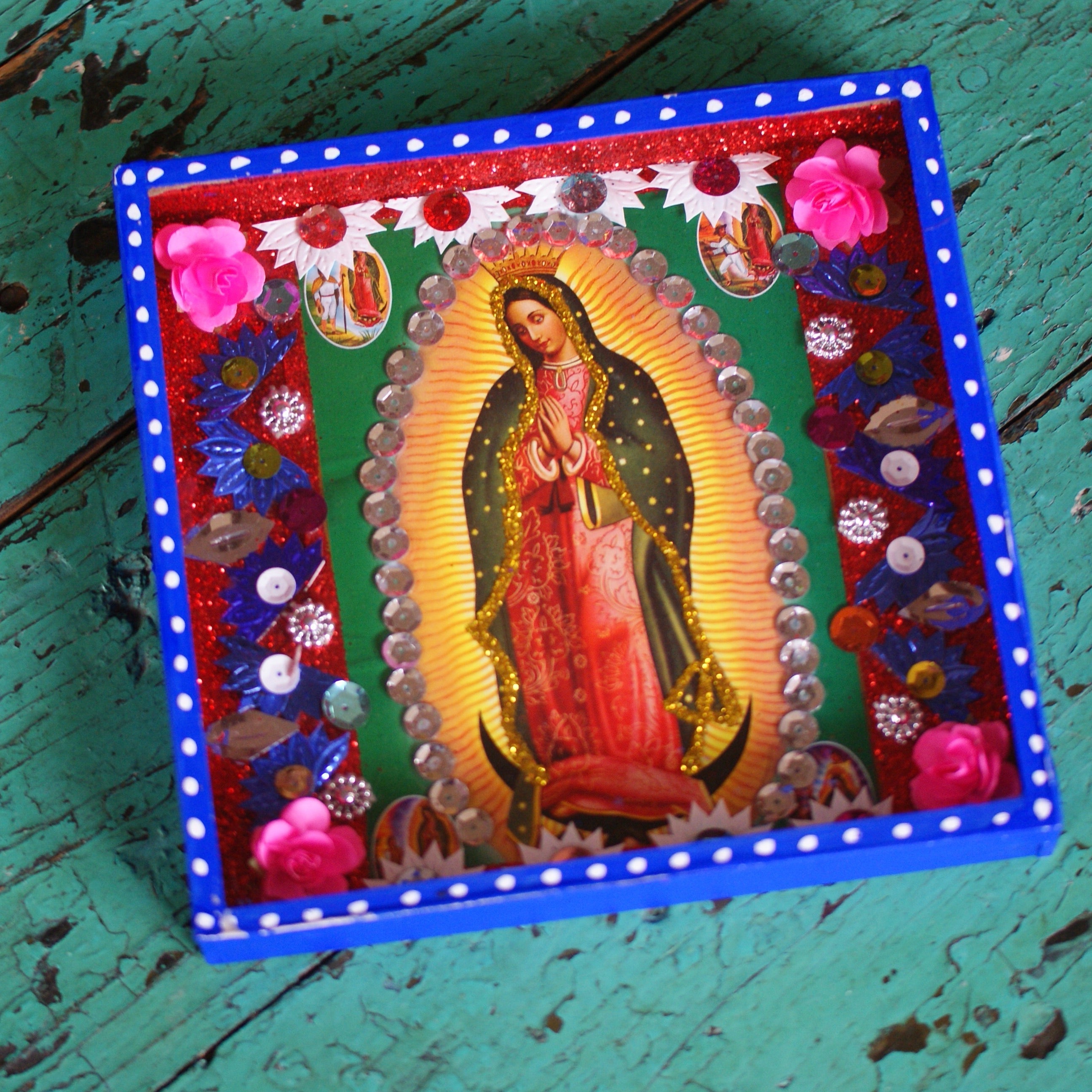 La Virgen de Guadalupe, Nicho Boxes, 3 Sizes religious Zinnia Folk Arts   