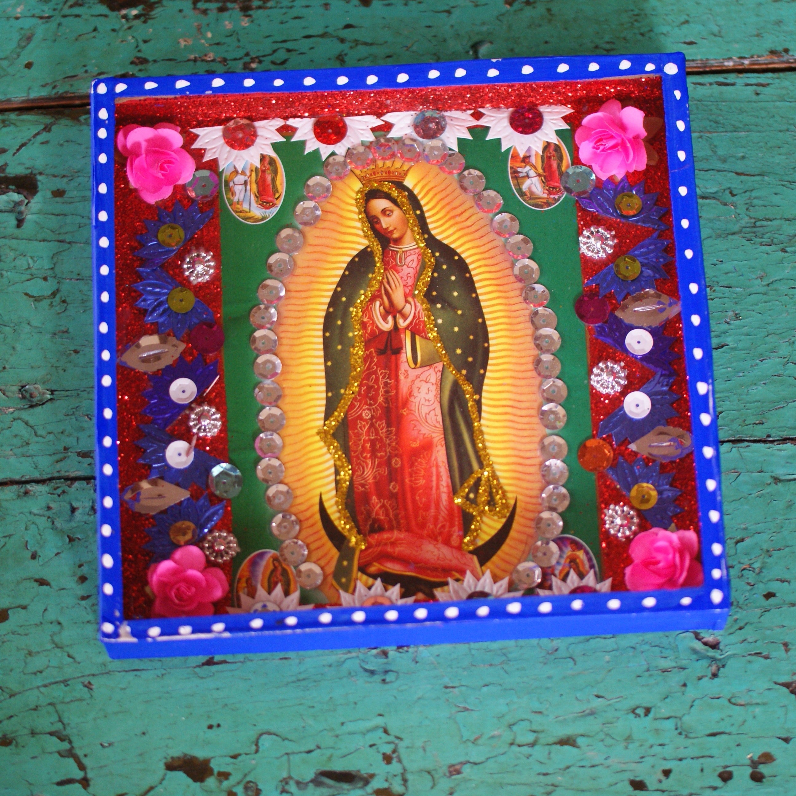 La Virgen de Guadalupe, Nicho Boxes, 3 Sizes religious Zinnia Folk Arts   