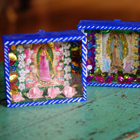 La Virgen de Guadalupe, Nicho Boxes, 3 Sizes religious Zinnia Folk Arts   