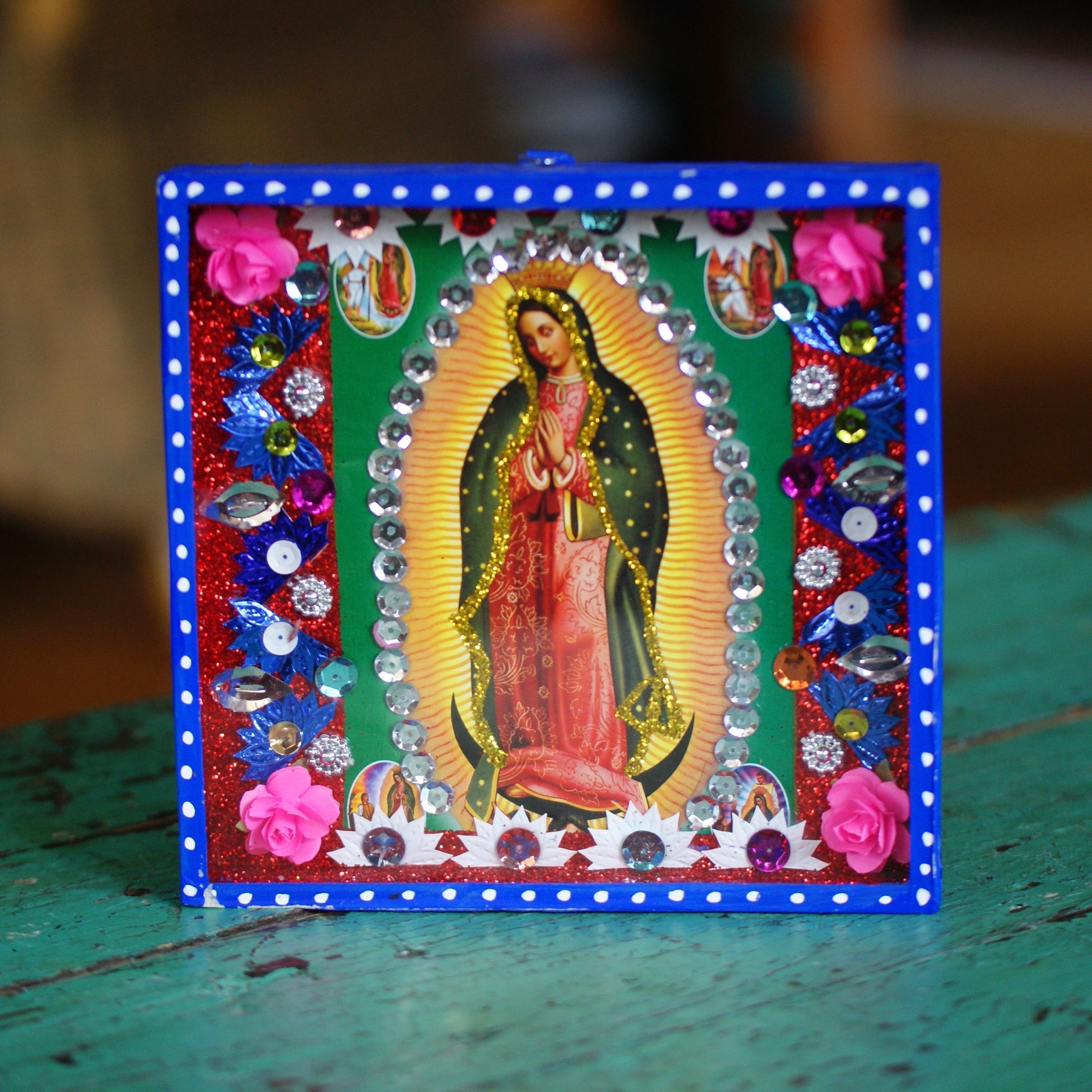 La Virgen de Guadalupe, Nicho Boxes, 3 Sizes religious Zinnia Folk Arts   