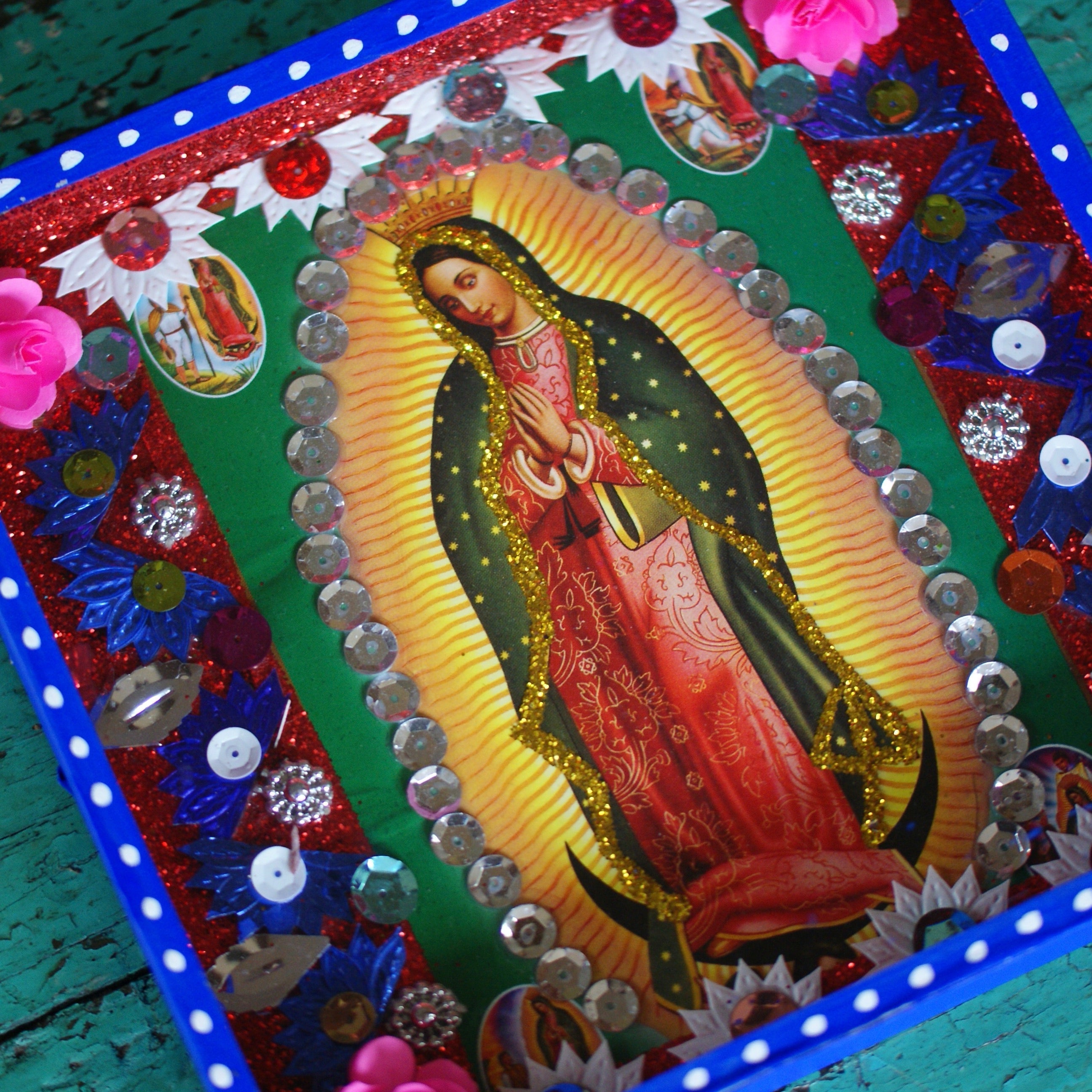 La Virgen de Guadalupe, Nicho Boxes, 3 Sizes religious Zinnia Folk Arts Guadalupe-Large  