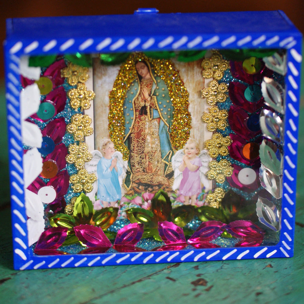 La Virgen de Guadalupe, Nicho Boxes, 3 Sizes religious Zinnia Folk Arts Guadalupe-Medium 2  