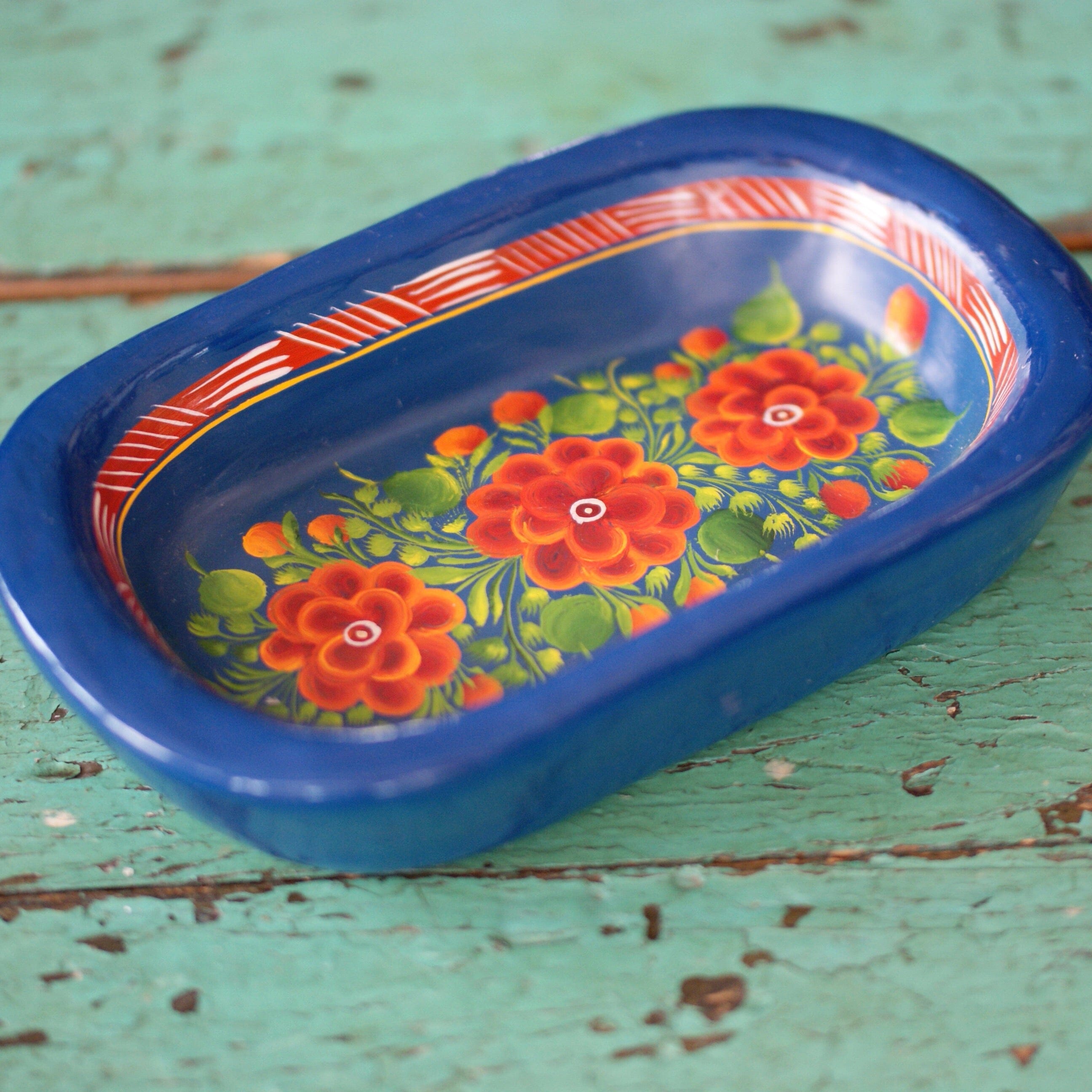 Small Lacquered Olínala Trays Home Decor Zinnia Folk Arts Medium