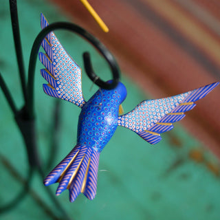 Large Carved and Painted Hummingbirds, Xuana Family, San Martin Tilcajete Whimsical Zinnia Folk Arts   