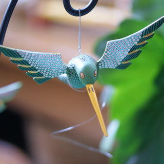 Large Carved and Painted Hummingbirds, Xuana Family, San Martin Tilcajete Whimsical Zinnia Folk Arts   