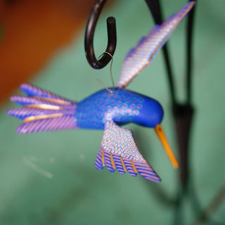 Large Carved and Painted Hummingbirds, Xuana Family, San Martin Tilcajete Whimsical Zinnia Folk Arts   