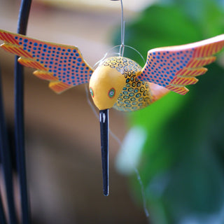 Large Carved and Painted Hummingbirds, Xuana Family, San Martin Tilcajete Whimsical Zinnia Folk Arts   