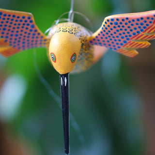 Large Carved and Painted Hummingbirds, Xuana Family, San Martin Tilcajete Whimsical Zinnia Folk Arts   