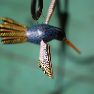 Large Carved and Painted Hummingbirds, Xuana Family, San Martin Tilcajete Whimsical Zinnia Folk Arts   