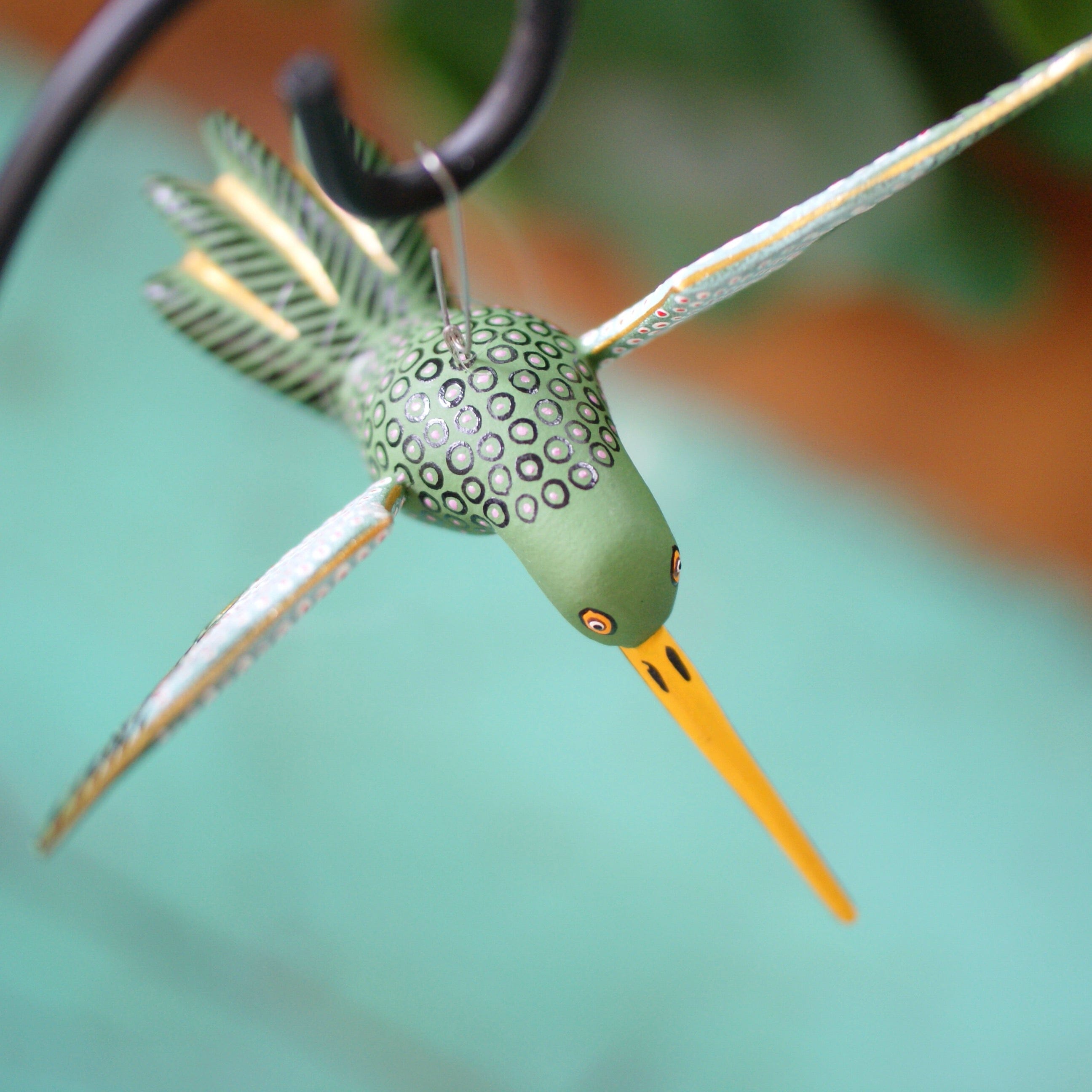 Large Carved and Painted Hummingbirds, Xuana Family, San Martin Tilcajete Whimsical Zinnia Folk Arts   