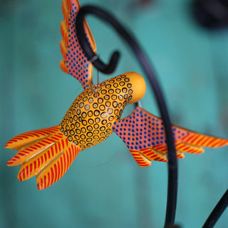 Large Carved and Painted Hummingbirds, Xuana Family, San Martin Tilcajete Whimsical Zinnia Folk Arts   