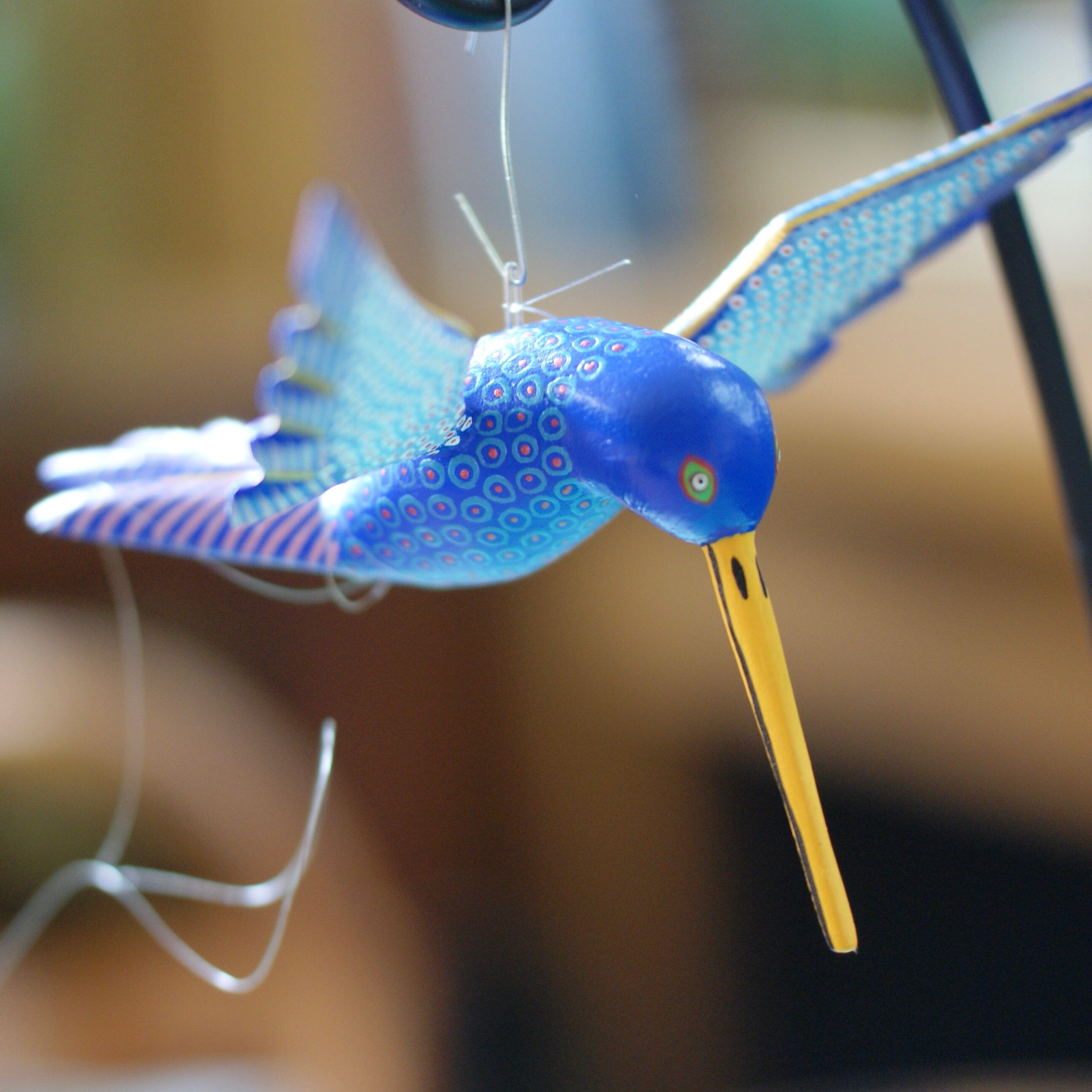 Large Carved and Painted Hummingbirds, Xuana Family, San Martin Tilcajete Whimsical Zinnia Folk Arts   
