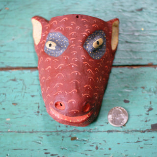 Large Clay Painted Animal Masks Whimsical Zinnia Folk Arts   