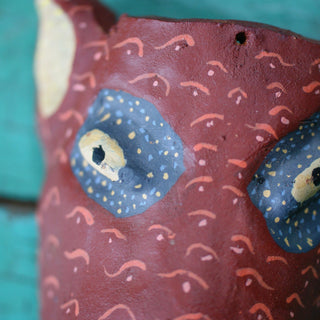 Large Clay Painted Animal Masks Whimsical Zinnia Folk Arts   