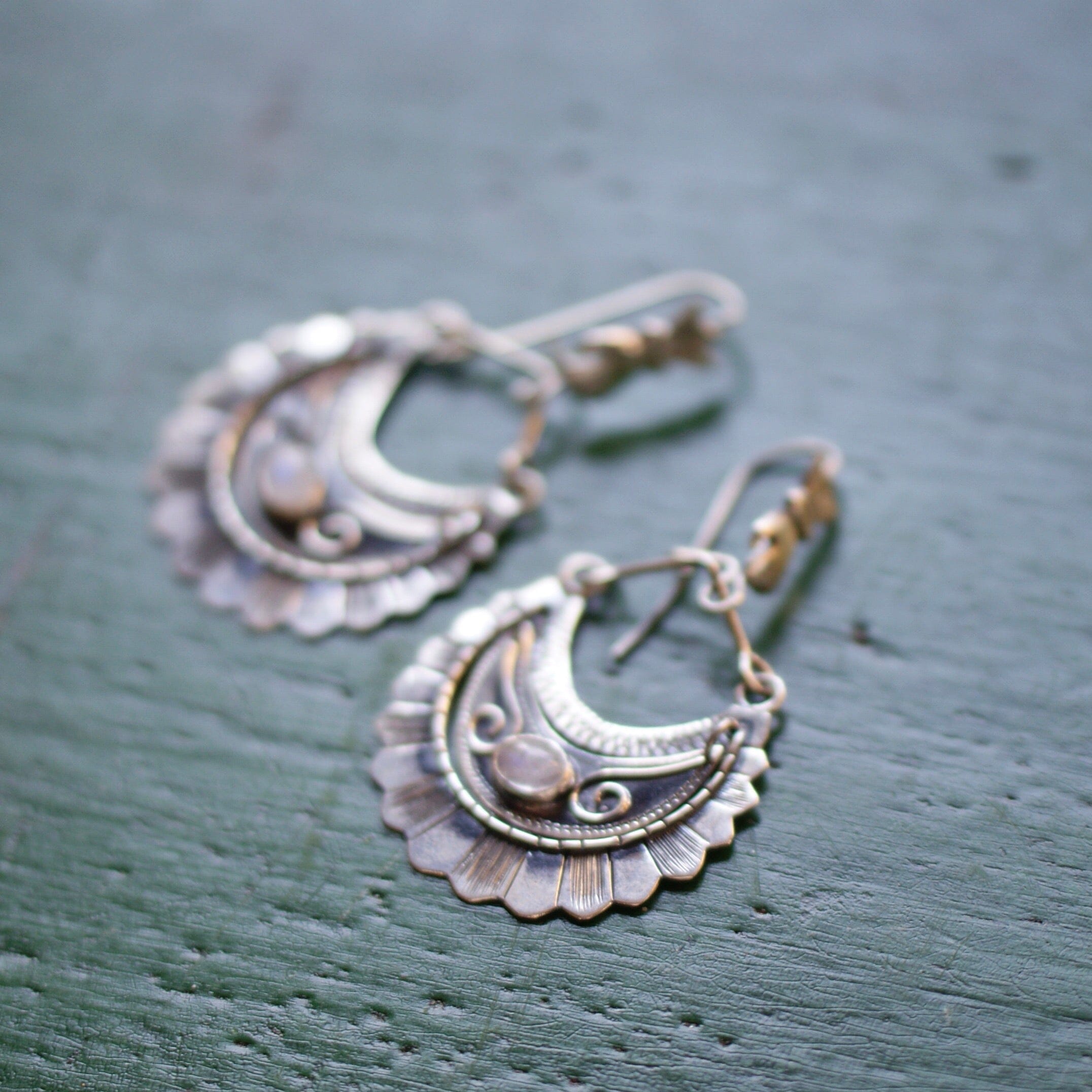 Large Tlaxcala Arracadas Sterling Silver Earrings Jewelry Zinnia Folk Arts   