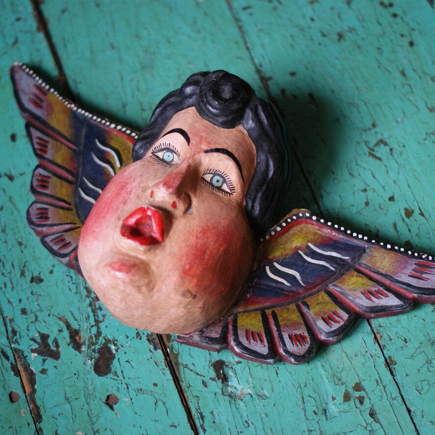 Large Winged Hanging Cherubs  Zinnia Folk Arts Grey Wings  