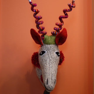 Large Wool Animal Head Trophies from Chiapas  Zinnia Folk Arts   