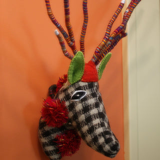 Large Wool Animal Head Trophies from Chiapas  Zinnia Folk Arts   