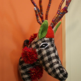 Large Wool Animal Head Trophies from Chiapas  Zinnia Folk Arts   